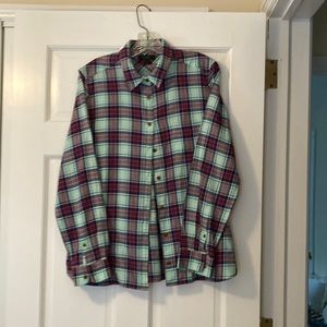 J. Crew plaid button front blouse.  Size 12.